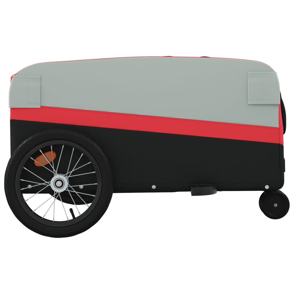 Fahrradanhänger Schwarz und Rot 30 kg Eisen