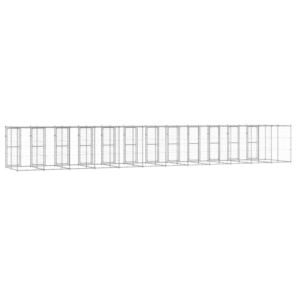 Outdoor-Hundezwinger Stahl mit Überdachung 110x220x180 cm