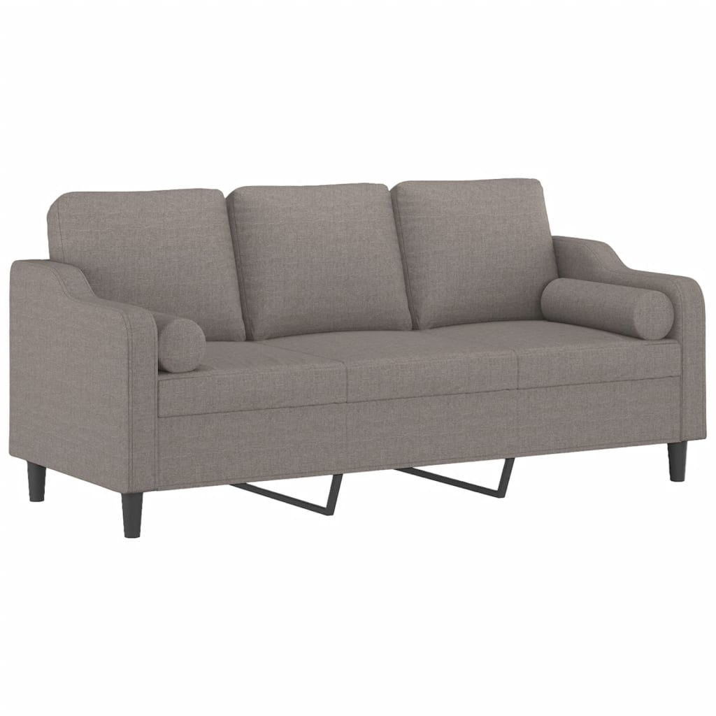 2-Sitzer-Sofa mit Zierkissen Braun 120 cm Stoff