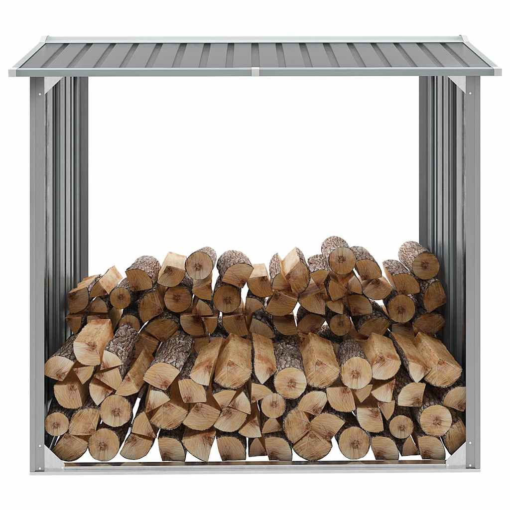 Brennholzlager Verzinkter Stahl 172 x 91 x 154 cm Grau