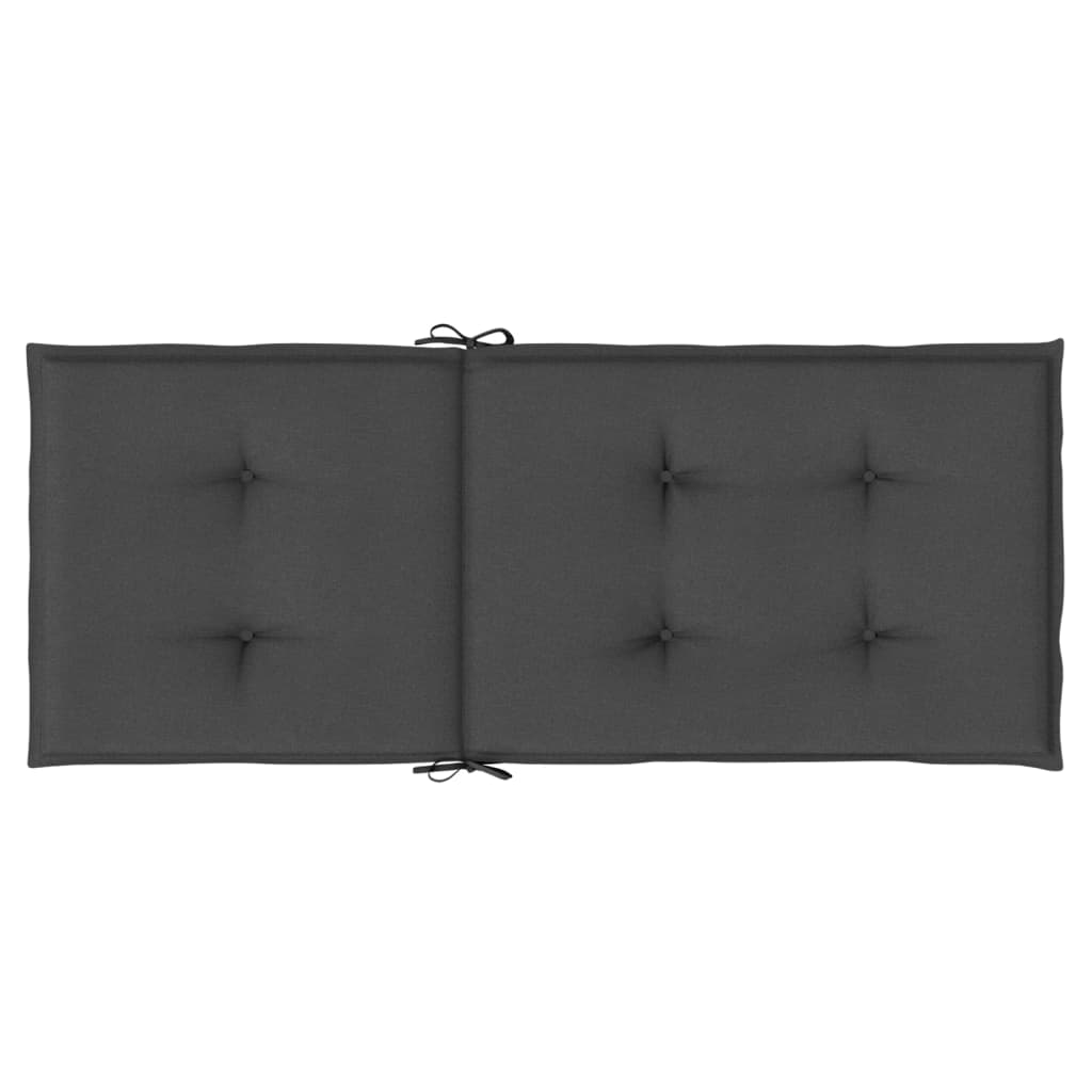 Hochlehner-Auflagen 2 Stk. Melange Anthrazit 120x50x7cm Stoff