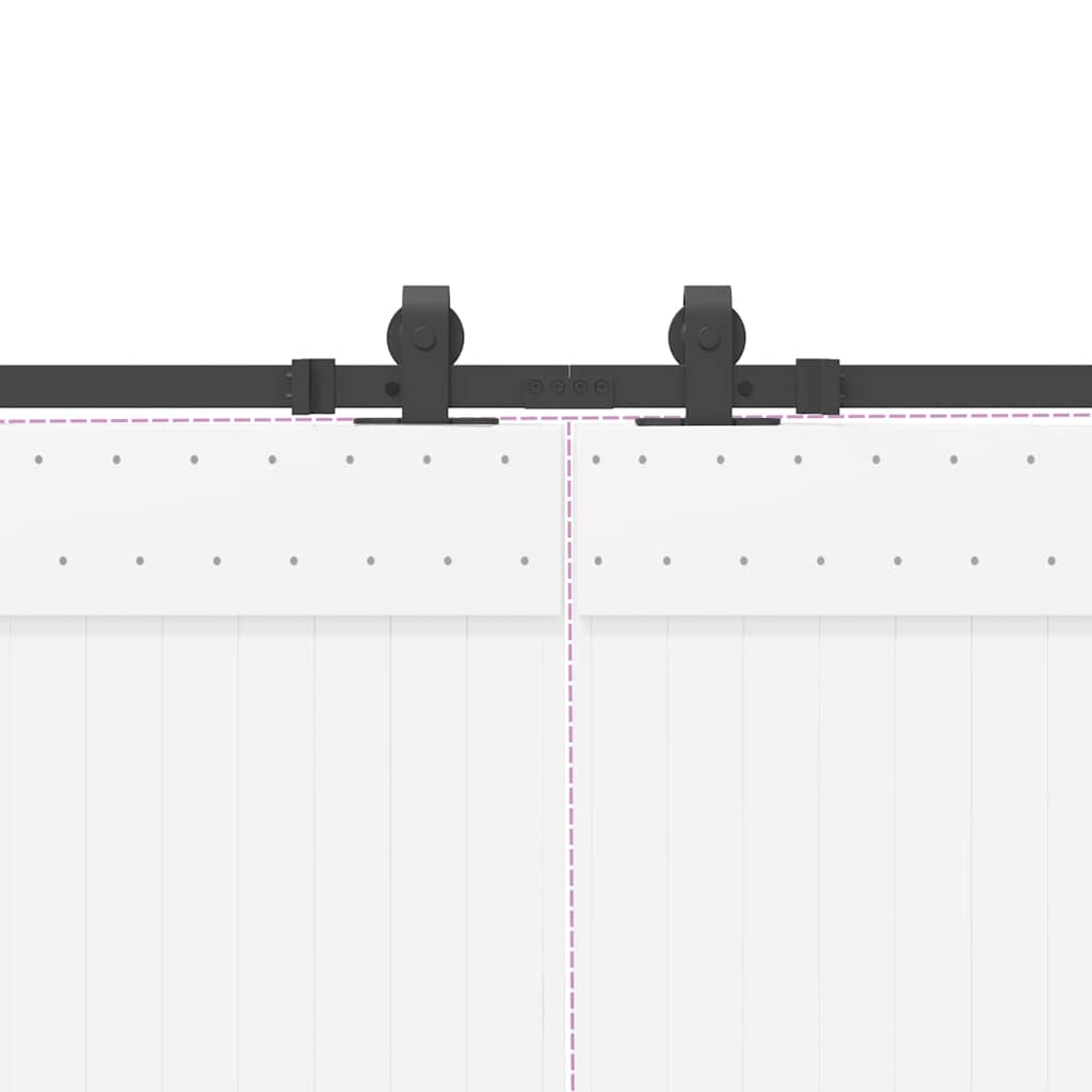 Schiebetürbeschlag-Set 366 cm Stahl Schwarz