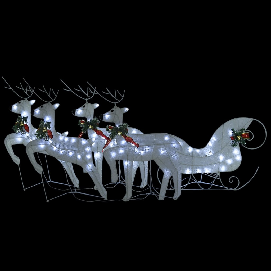 Weihnachtsdeko Rentier & Schlitten 60 LEDs Outdoor Golden