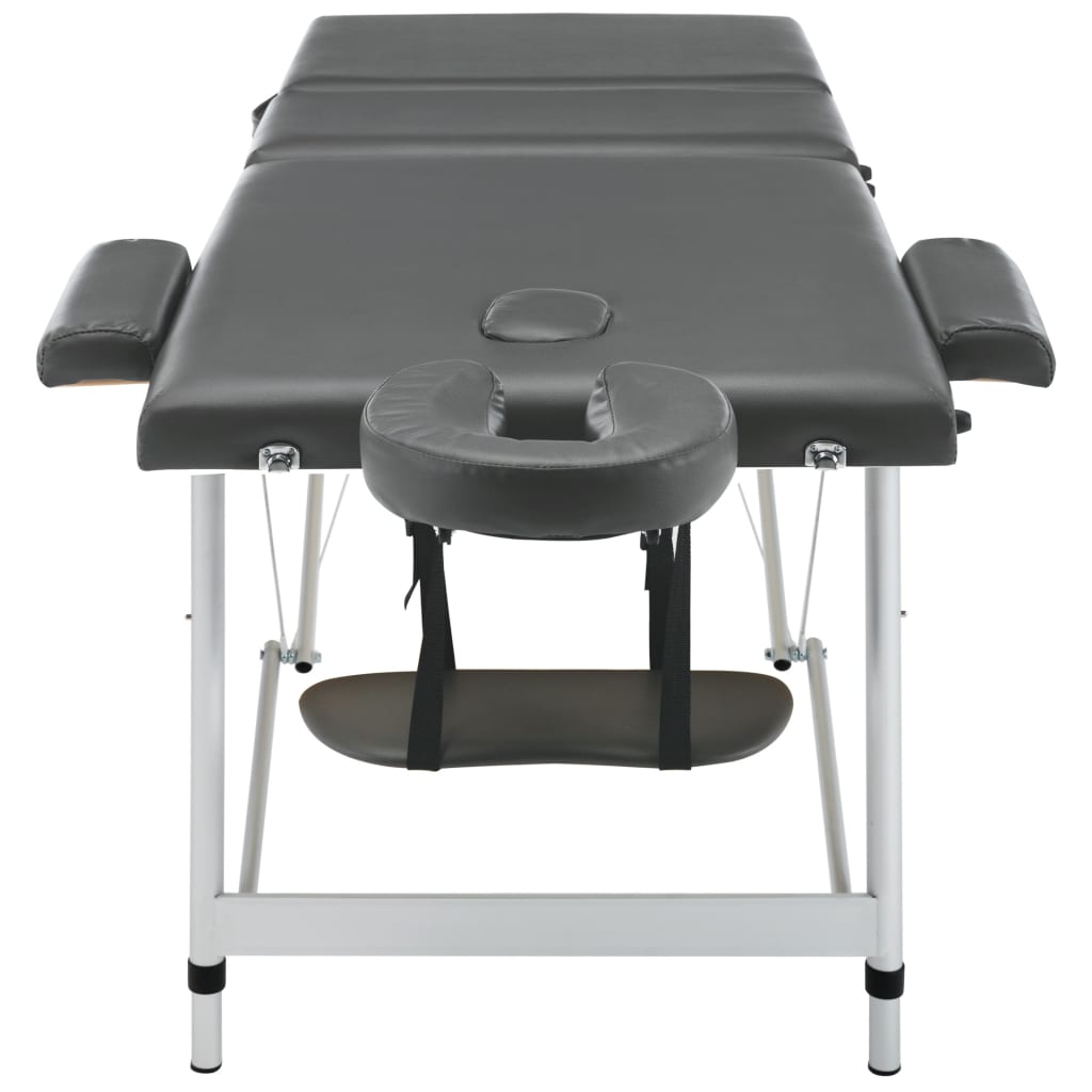 Massagetisch mit Aluminiumrahmen, faltbar 3 Zonen Creme-Weiß