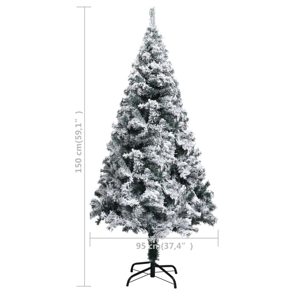 Künstlicher Weihnachtsbaum mit Dicken Zweigen Grün 150 cm PVC