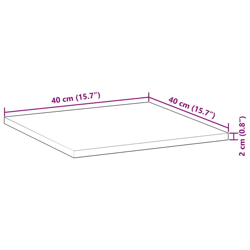 Tischplatte Rund Ø40x2 cm Massivholz Akazie
