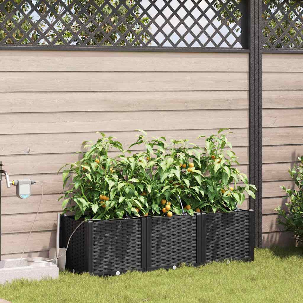 Garten-Pflanzgefäß 4 Stk. Braun 160 x 40 x 22 cm PP