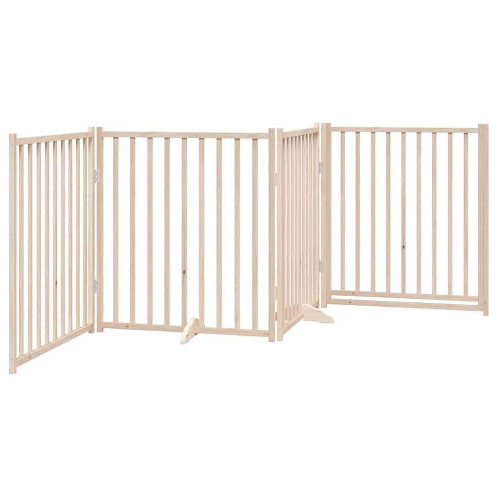 3-tlg. Hundetor Faltbar 150 cm Massivholz Tanne