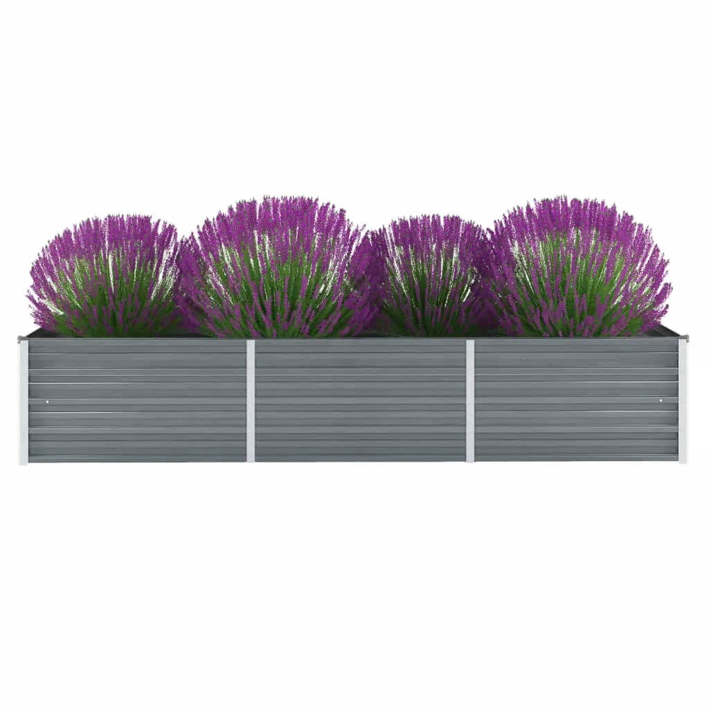 Hochbeet 160 x 80 x 77 cm Verzinkter Stahl Grau