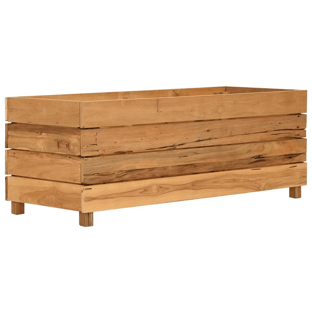 Hochbeet 100x40x72 cm Teak Altholz und Stahl