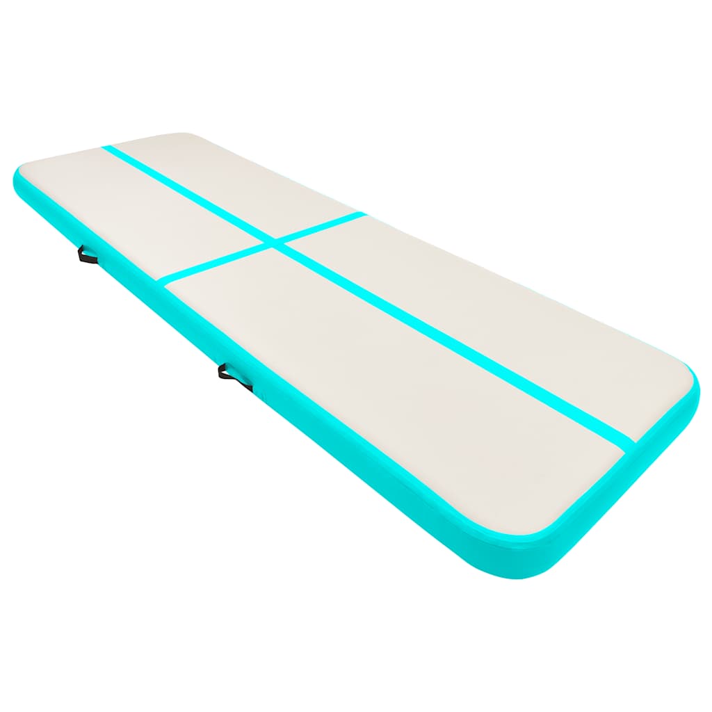 Aufblasbare Gymnastikmatte mit Pumpe 300×100×10 cm PVC Rosa