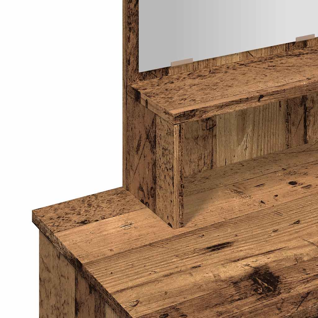 Schminktisch mit Spiegel Weiß 86,5x35x136 cm