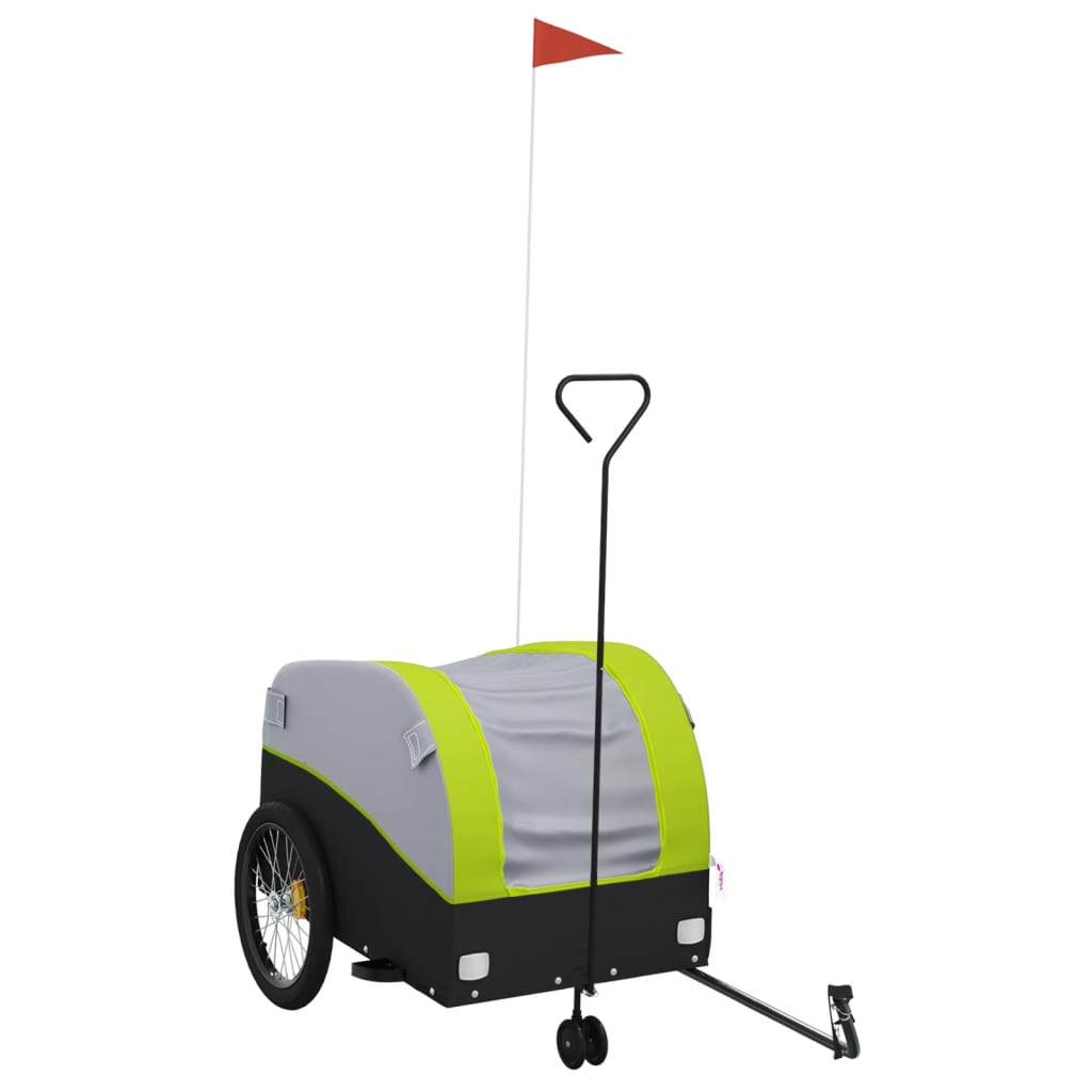 Fahrradanhänger Schwarz und Orange 30 kg Eisen