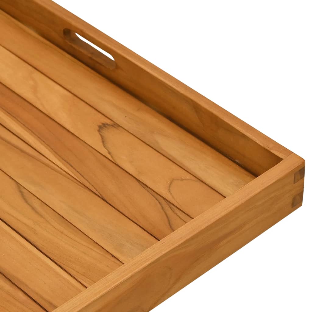 Serviertablett 60x60 cm Massivholz Teak