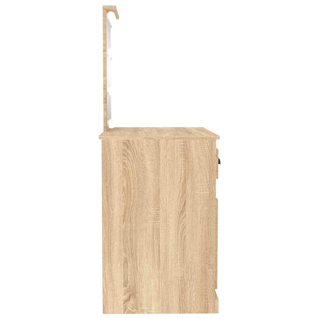 Schminktisch mit Spiegel Weiß 90x50x132,5 cm Holzwerkstoff