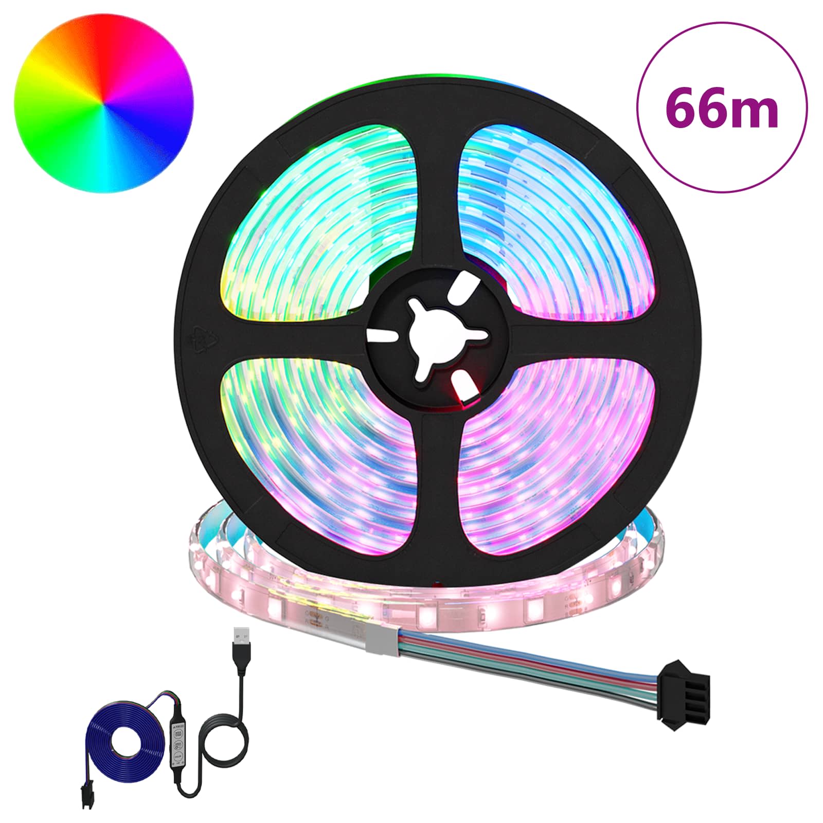 LED Streifen 2 pcs Schwarz und Transparent 3000 mm