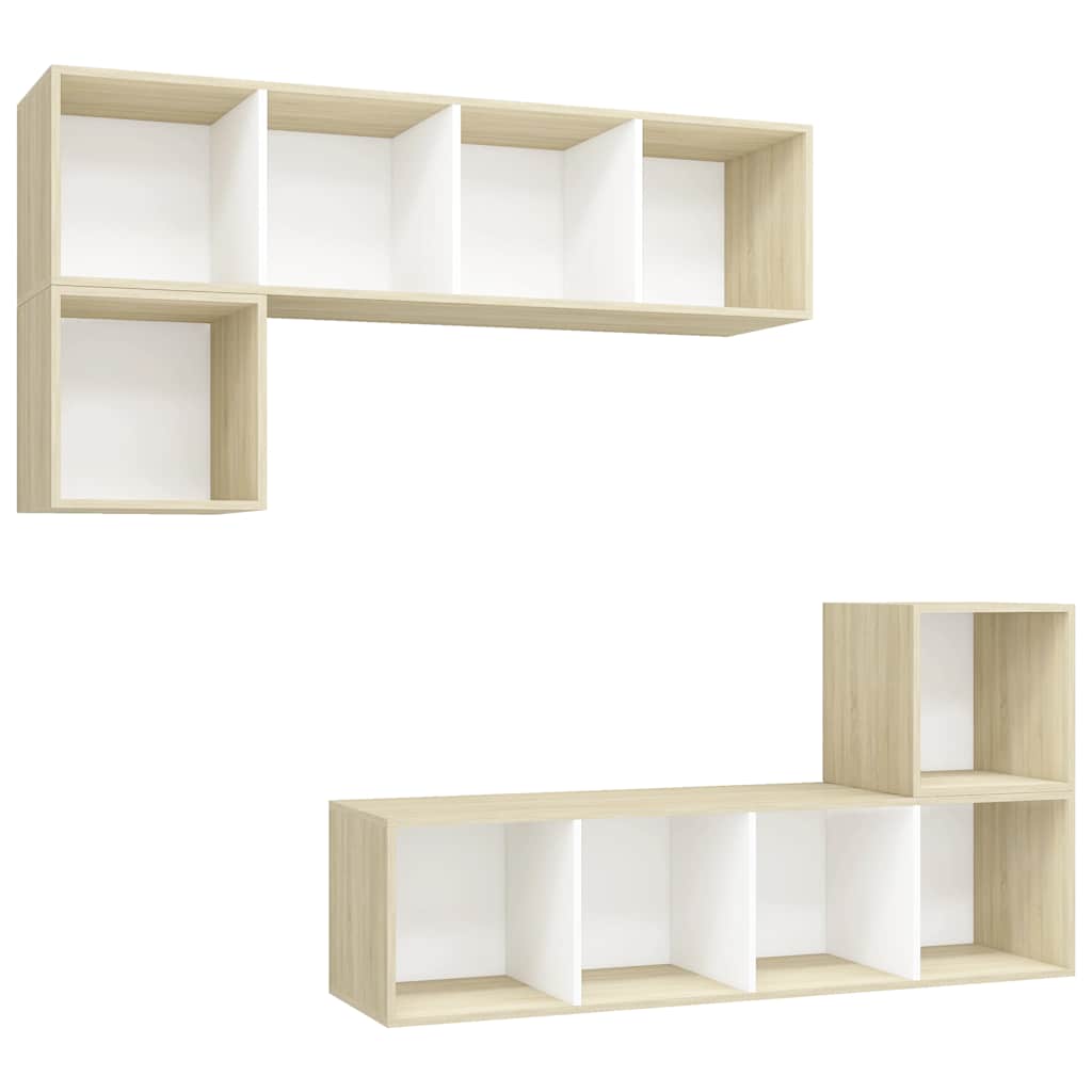 4-tlg. TV-Schrank-Set Weiß Holzwerkstoff