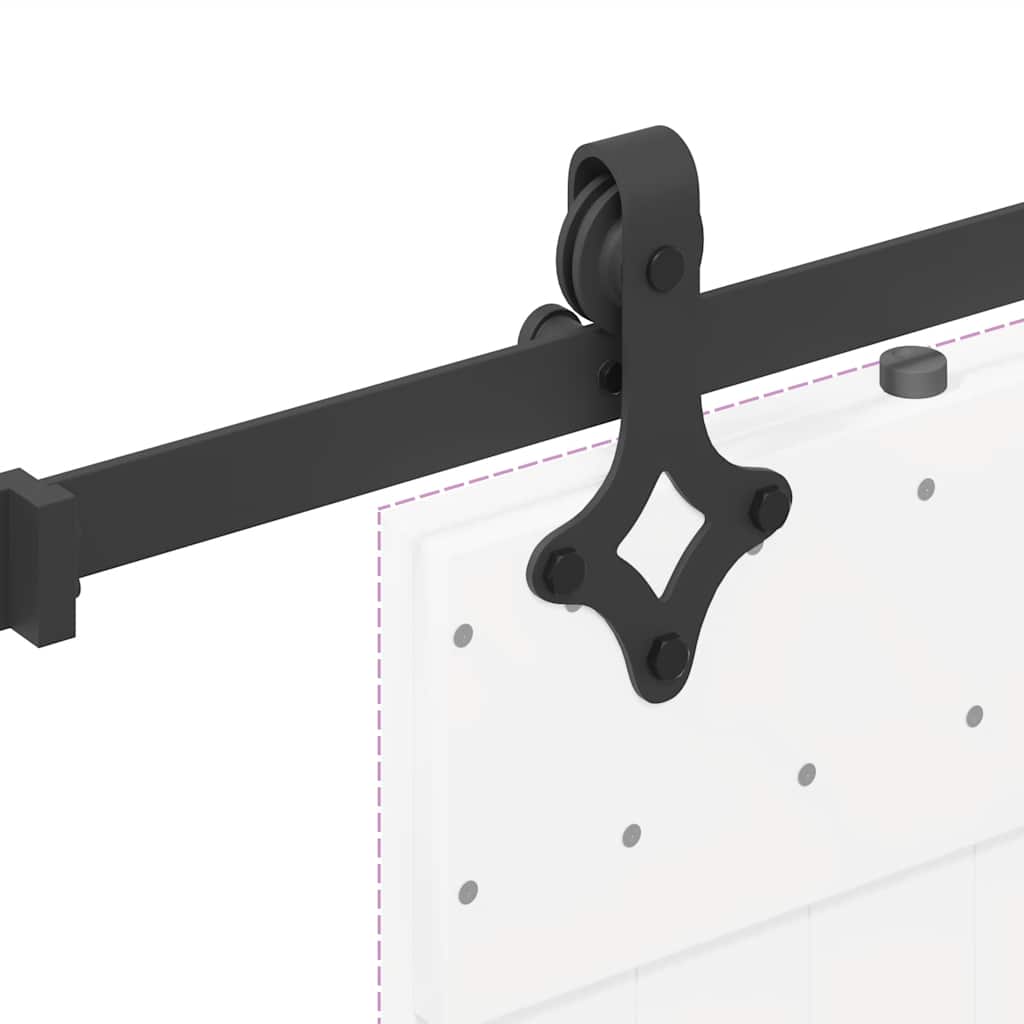 Schiebetürbeschlag-Set SKIEN 183 cm Stahl Schwarz