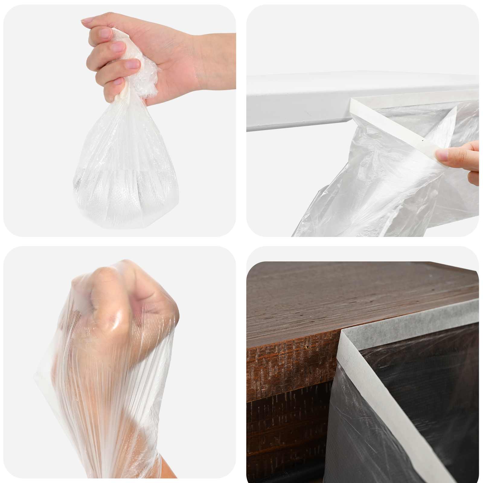 Staubschutzfolie mit Klebeband 6 pcs Transparent 30 x 3300 cm