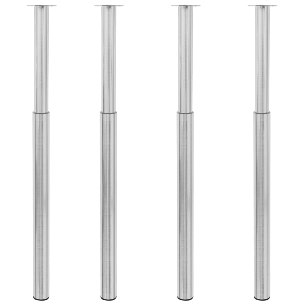 2 x Teleskopfuß Tischfuß Stützfuß Tischbein Chrom 710 mm-1100 mm