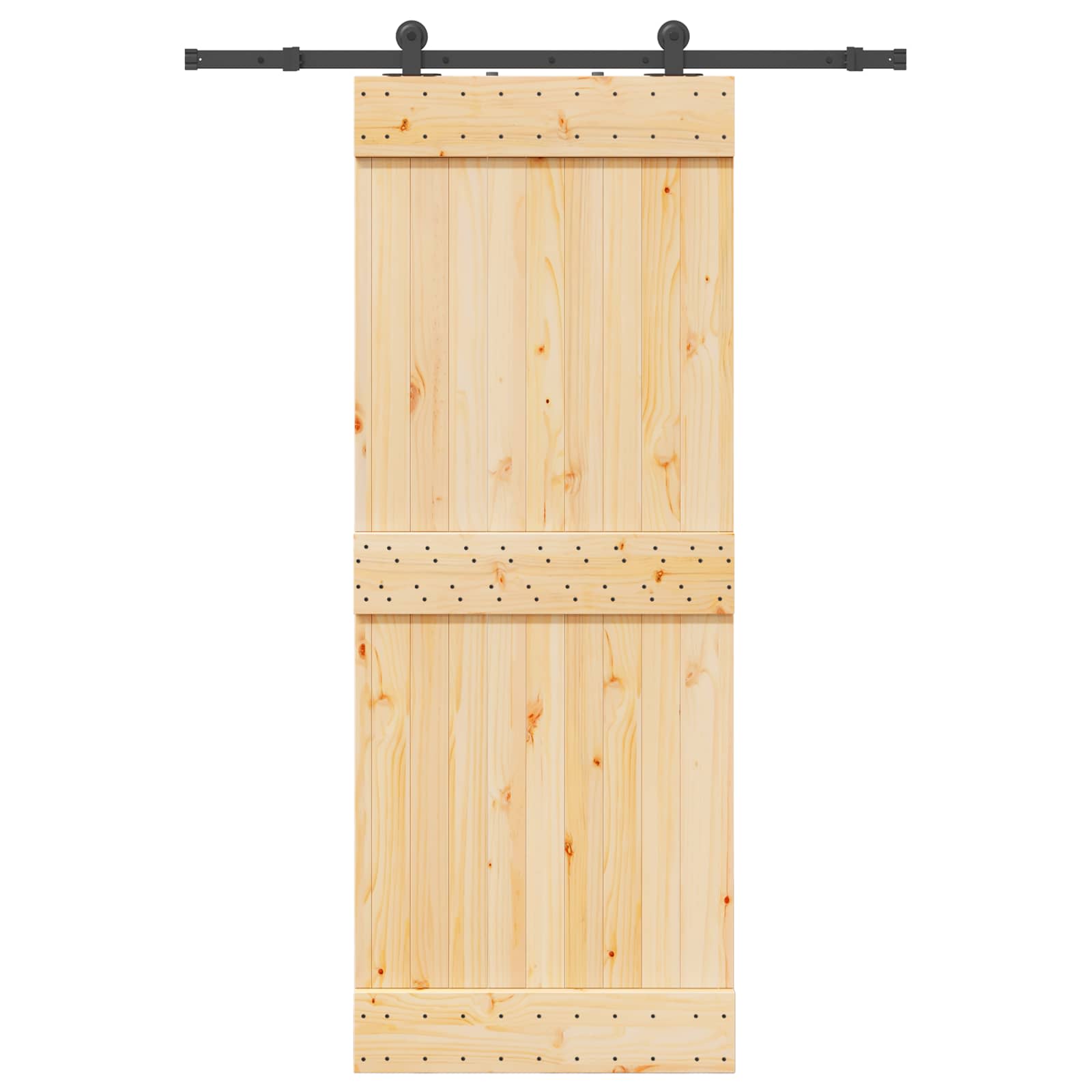 Schiebetür NARVIK Natürlich und Schwarz 70 x 210 cm (213,5 cm)