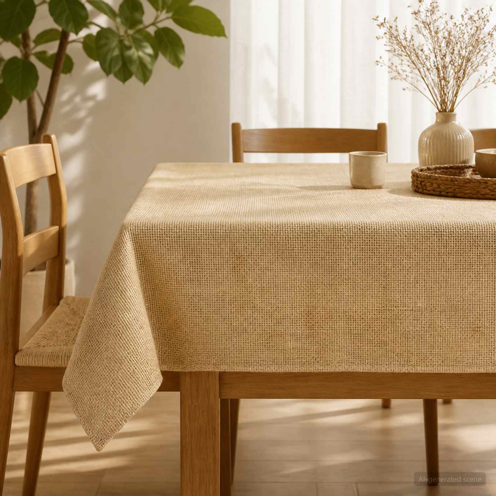 Jute-Tischdecke Natur 140 x 140 cm 100% Tossa-Jute