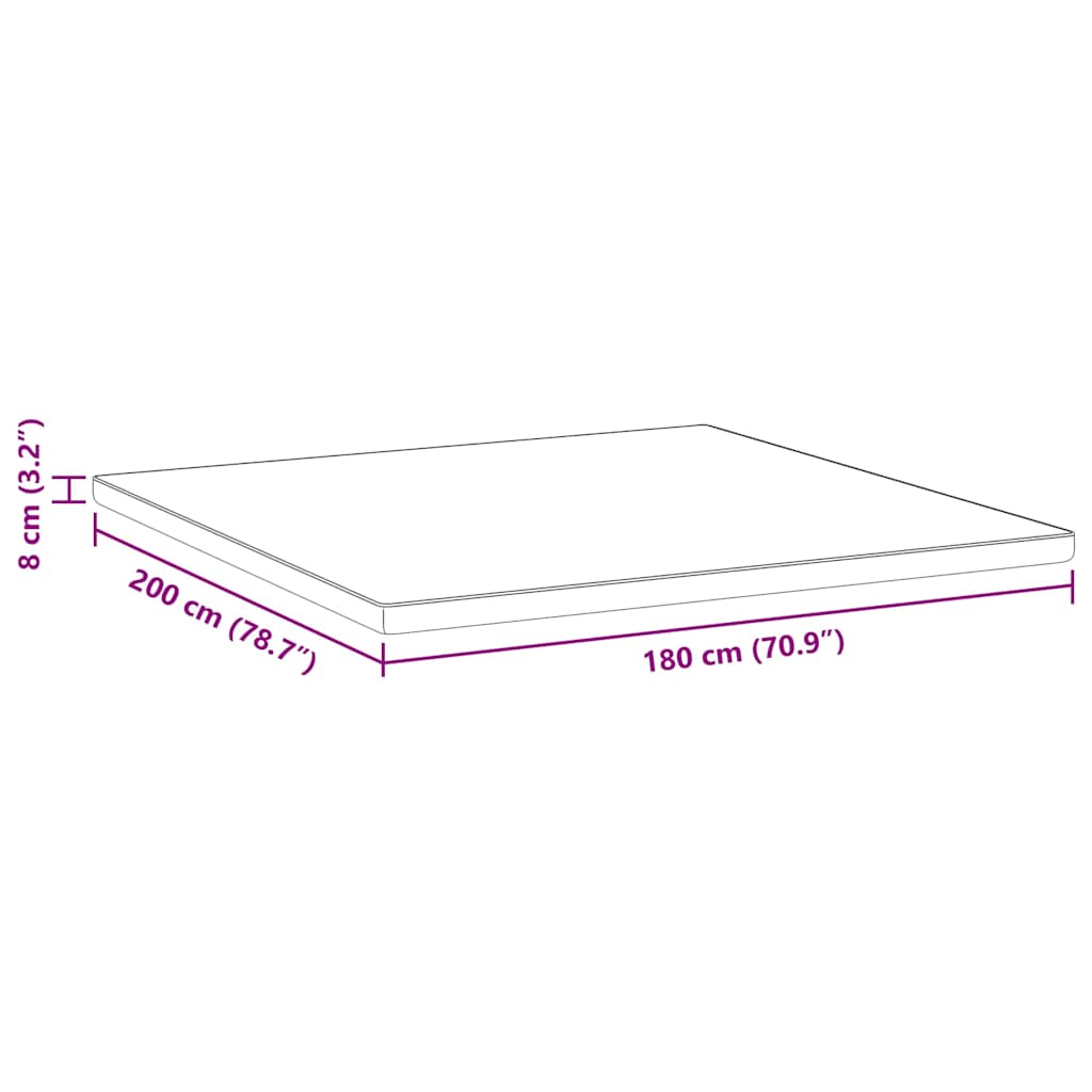 Matratzenauflage Weiß 70 x 200 cm Jacquard-Stoff