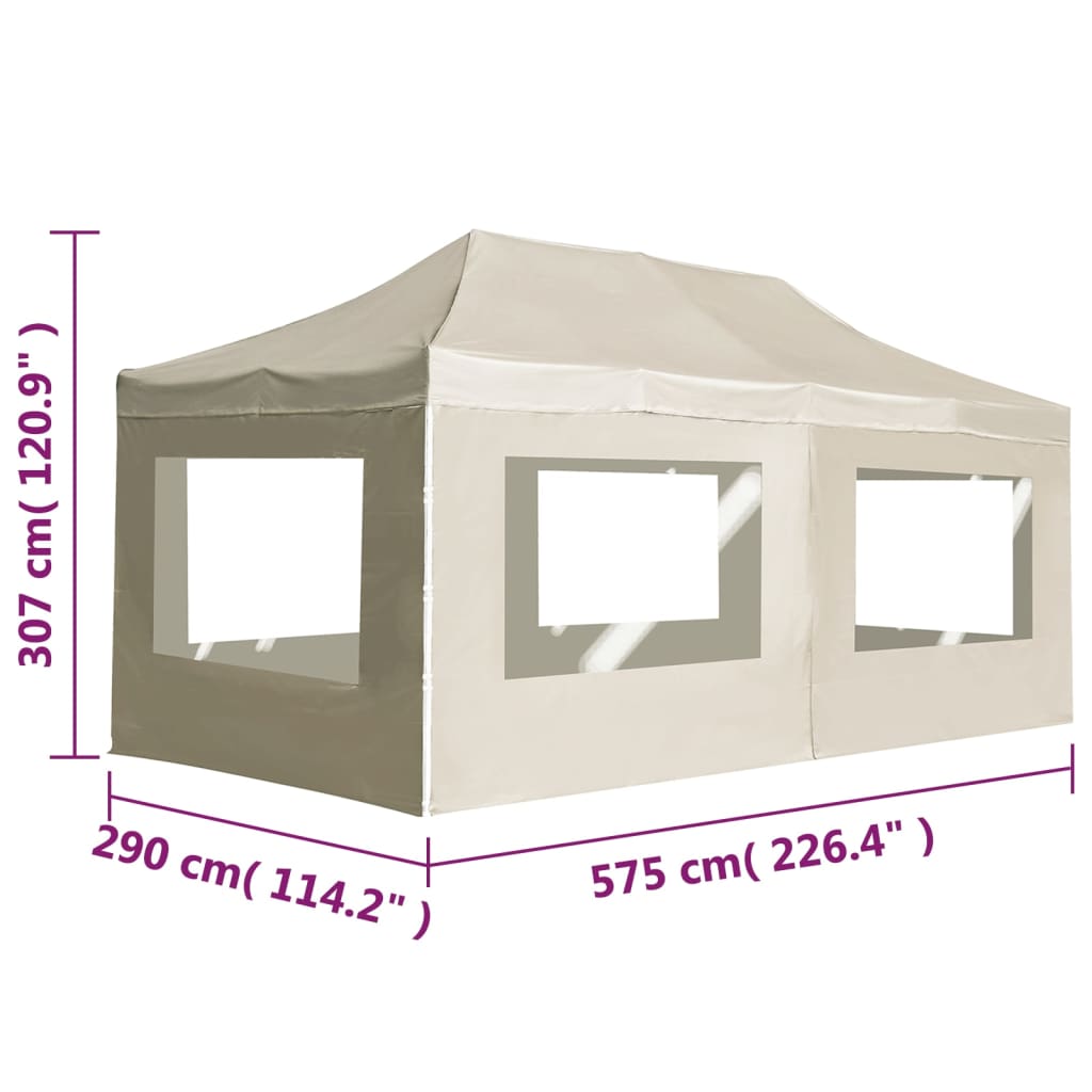 Profi-Partyzelt Faltbar mit Wänden Aluminium 3×3m Weiß