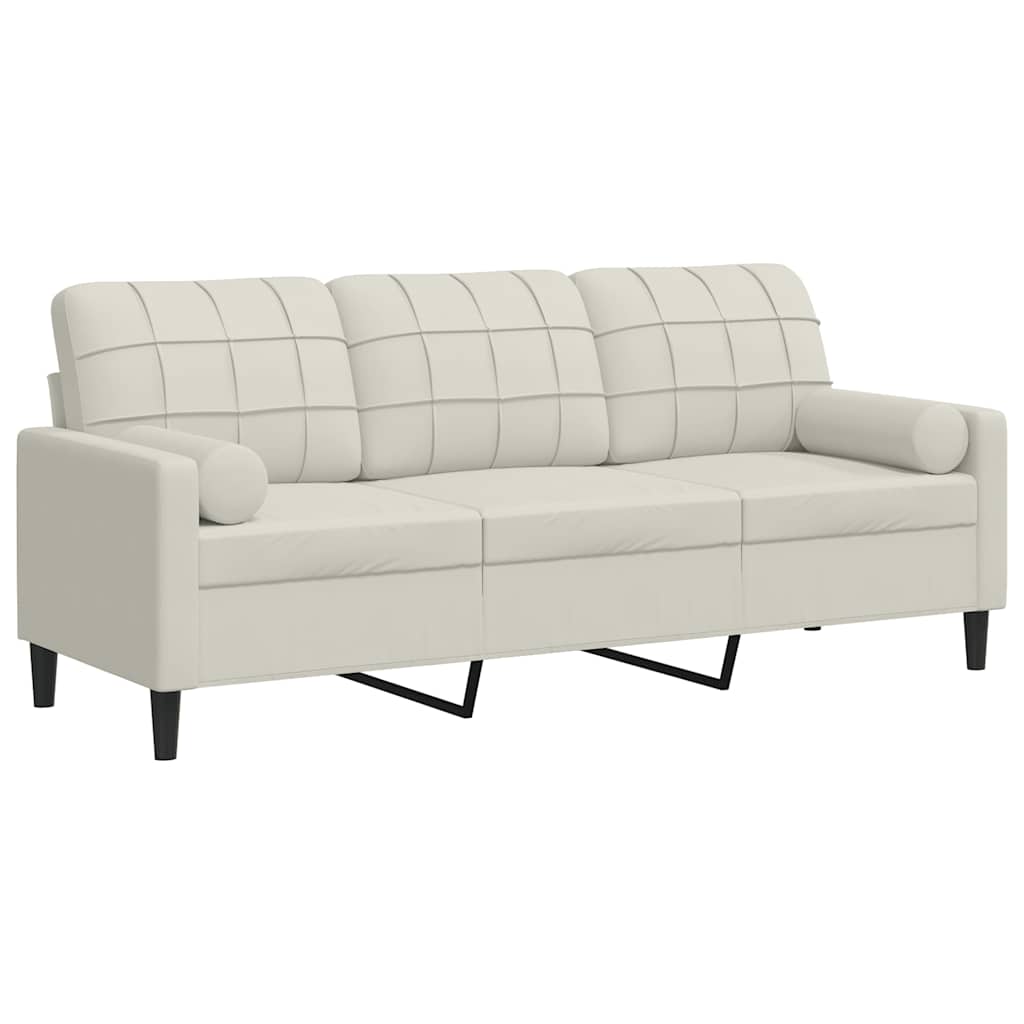 2-Sitzer-Sofa mit Zierkissen Hellgrau 120 cm Samt