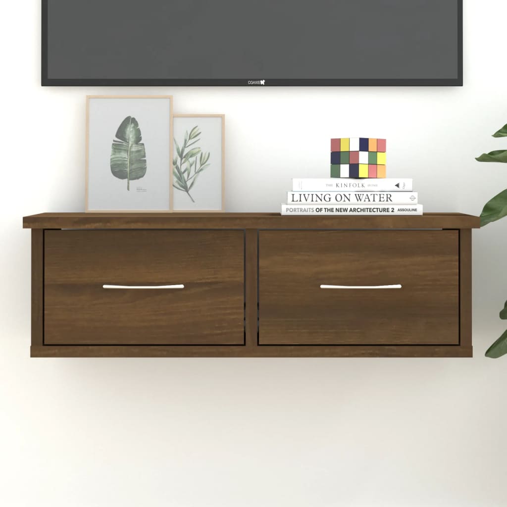 Wand-Schubladenregal Weiß 60x26x18,5 cm Holzwerkstoff