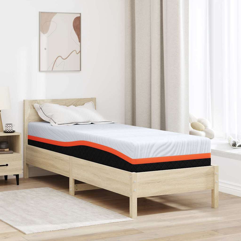 Matratze Weiß und Grau 80 x 160 cm Jacquard-Stoff