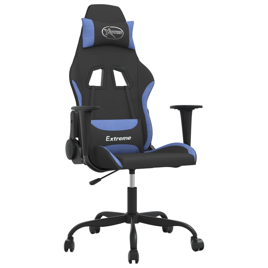 Gaming-Stuhl mit Massagefunktion Schwarz und Creme Stoff