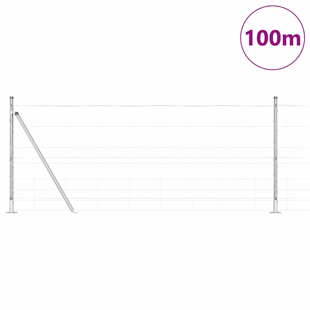 Ground Fix Geschweißter Drahtzaun 25 x 0,8 m Silber Netz