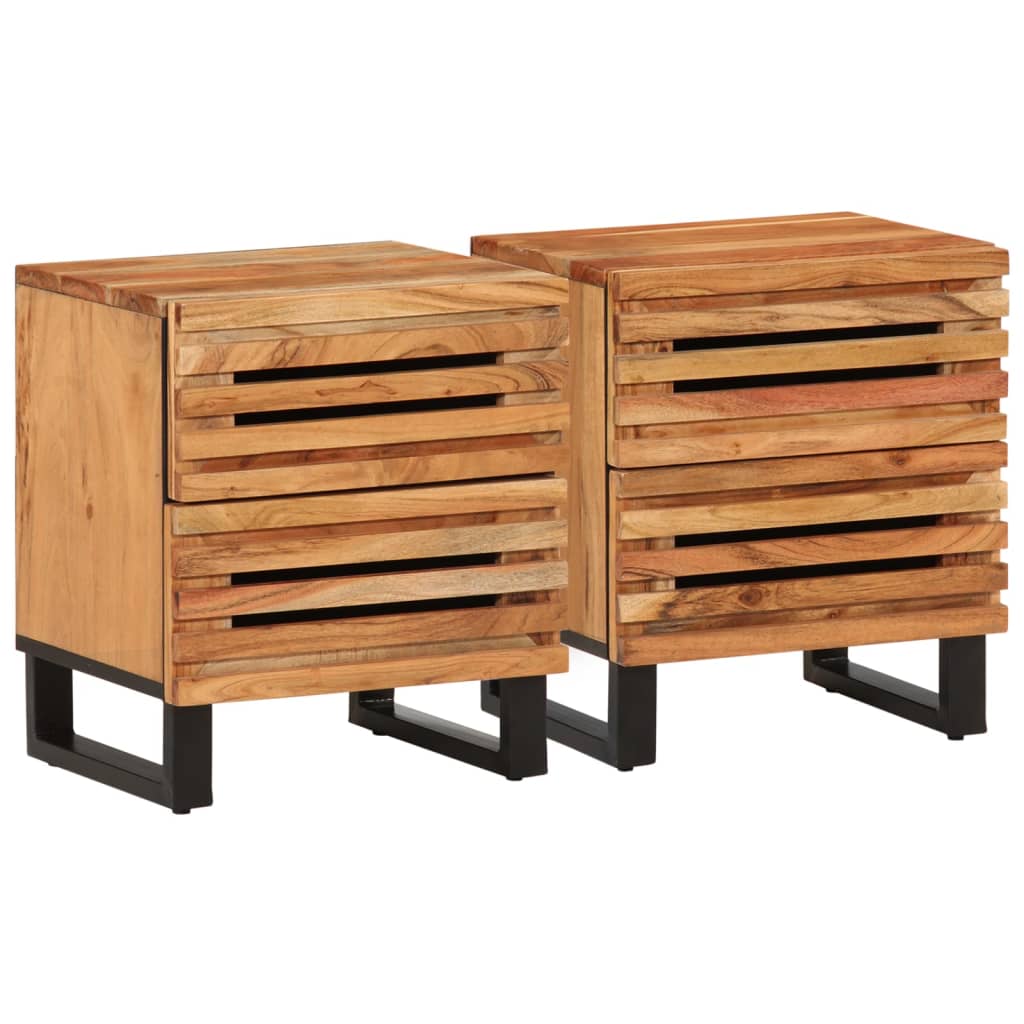 Nachttisch 40x34x46 cm Raues Mangoholz
