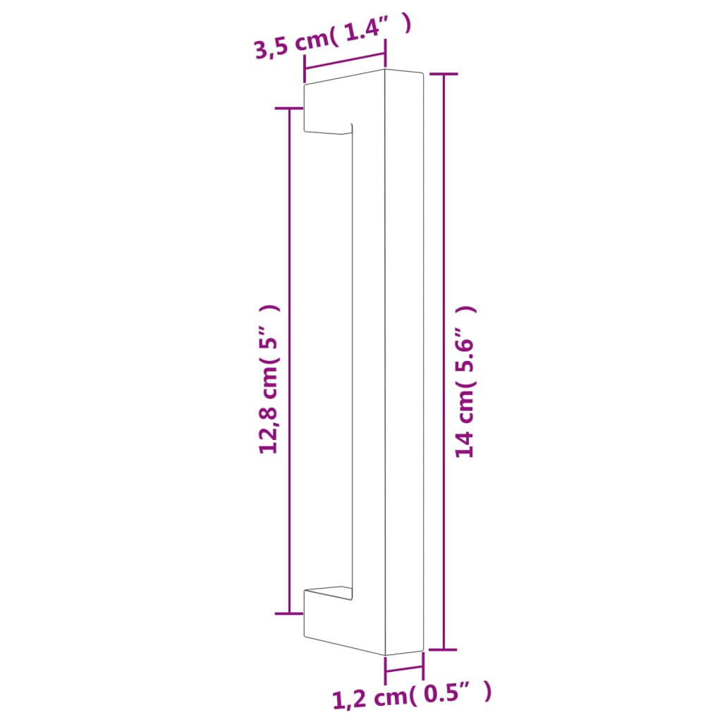 Möbelgriffe 10 Stk. Silbern 64 mm Edelstahl