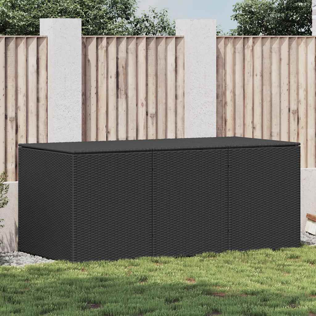 Gartentruhe Schwarz 283L Poly Rattan