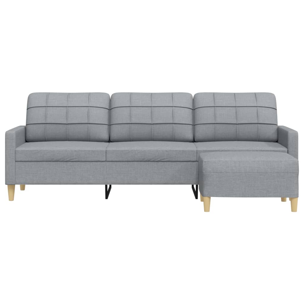 3-Sitzer-Sofa mit Hocker Taupe 180 cm Stoff