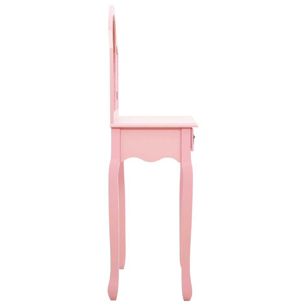 Schminktisch mit Hocker Weiß 65x36x128 cm Paulownia-Holz MDF
