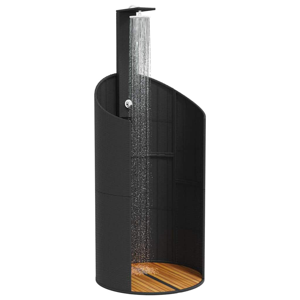 Gartendusche Grau 100x100x241,5 cm Poly Rattan Akazienholz