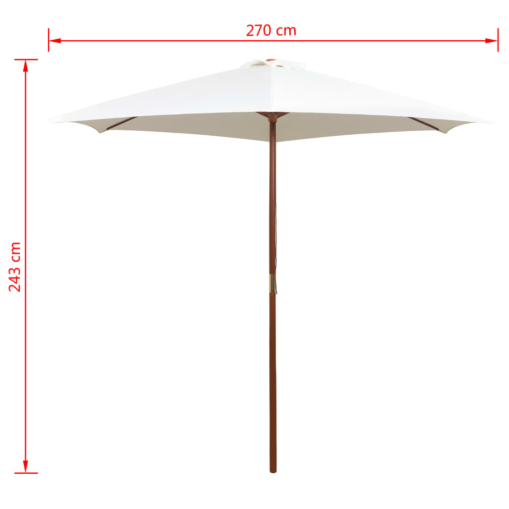 Sonnenschirm mit Holz-Mast 270 cm Blau