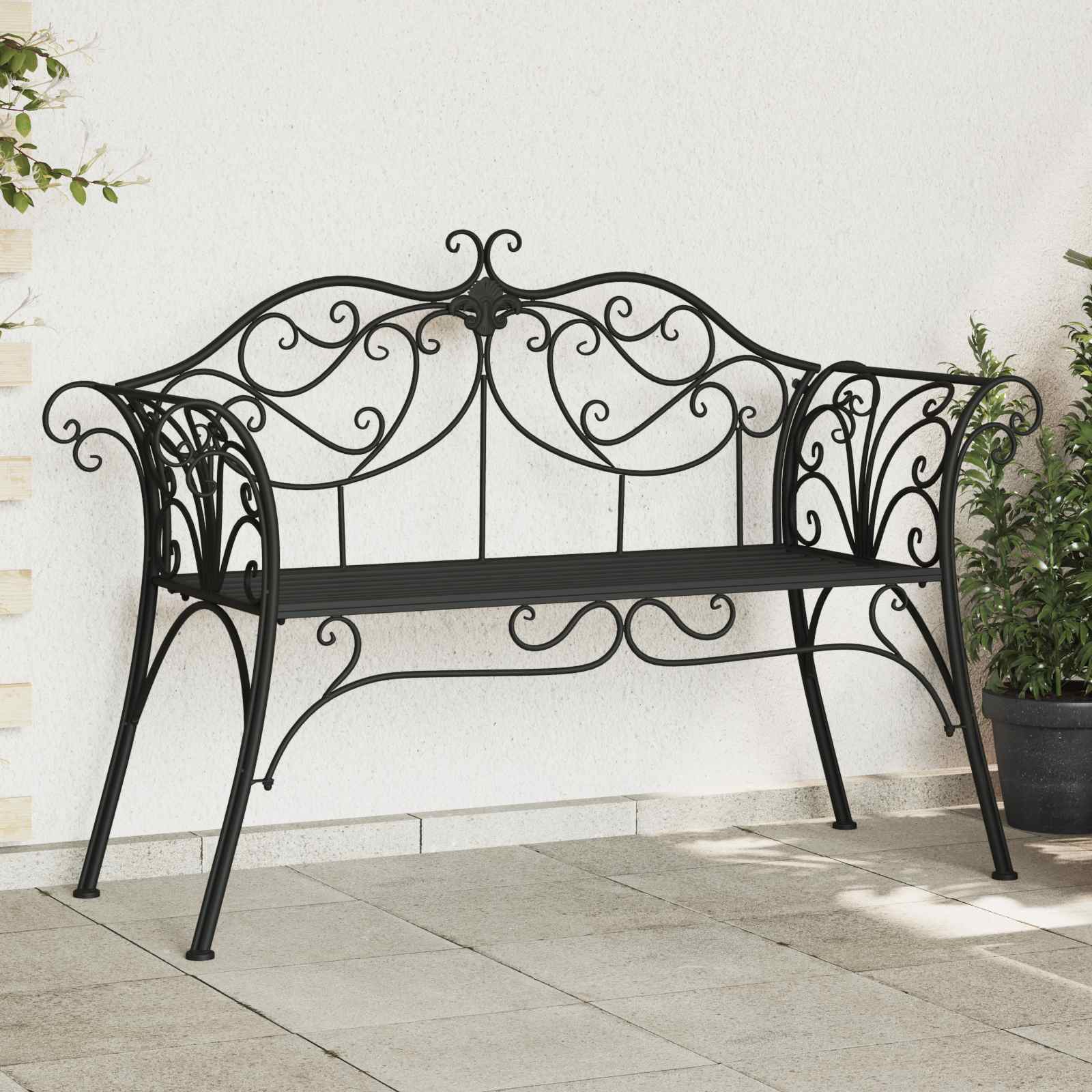 Gartenbank 2-Sitzanzahl 114 x 56,5 x 90 cm Stahl Silber Grau