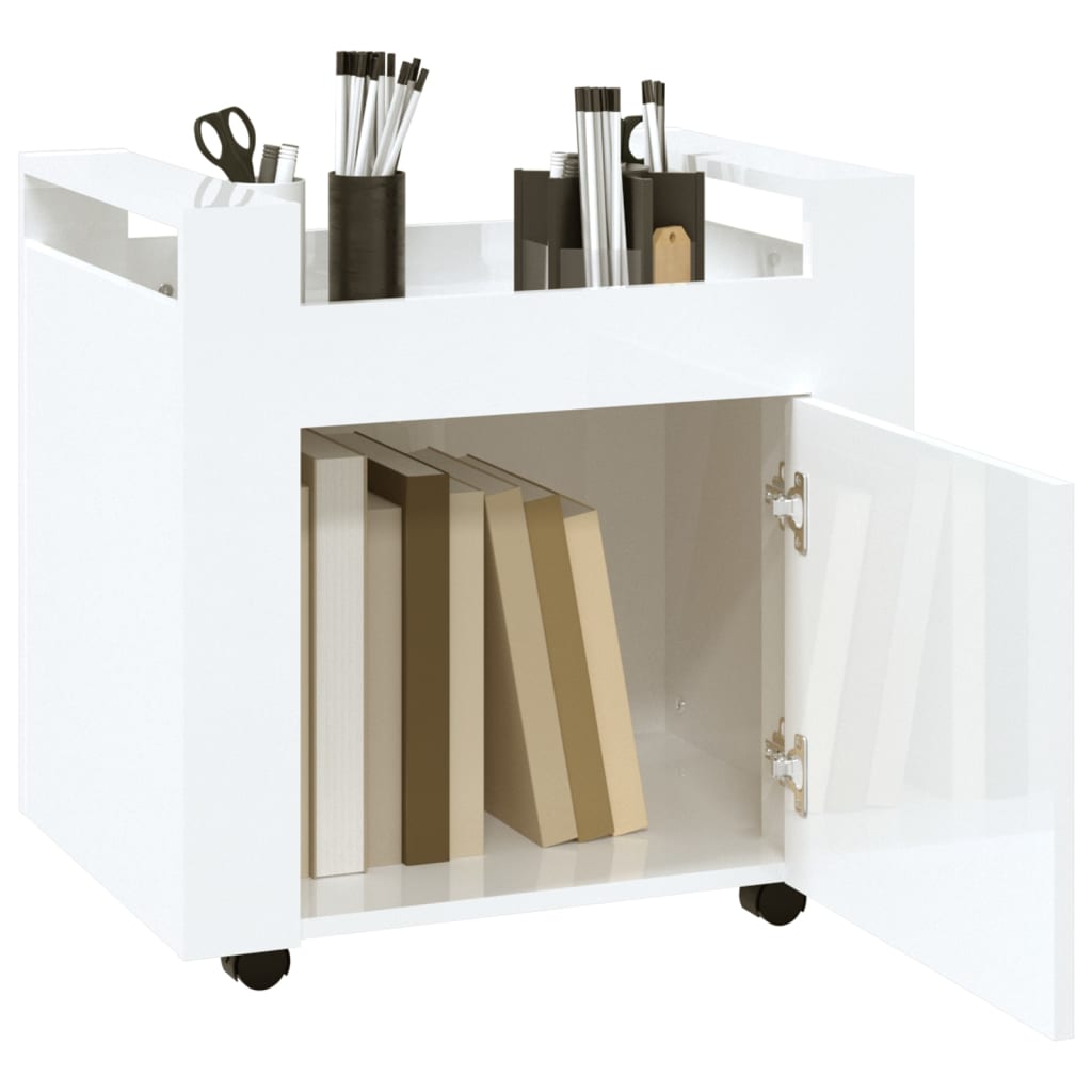 Bürowagen Weiß 60x45x60 cm Holzwerkstoff