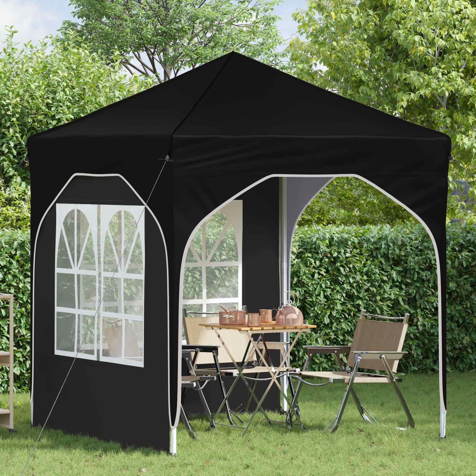 Pop-up Partyzelt 194 x 194 x 245 cm Creme