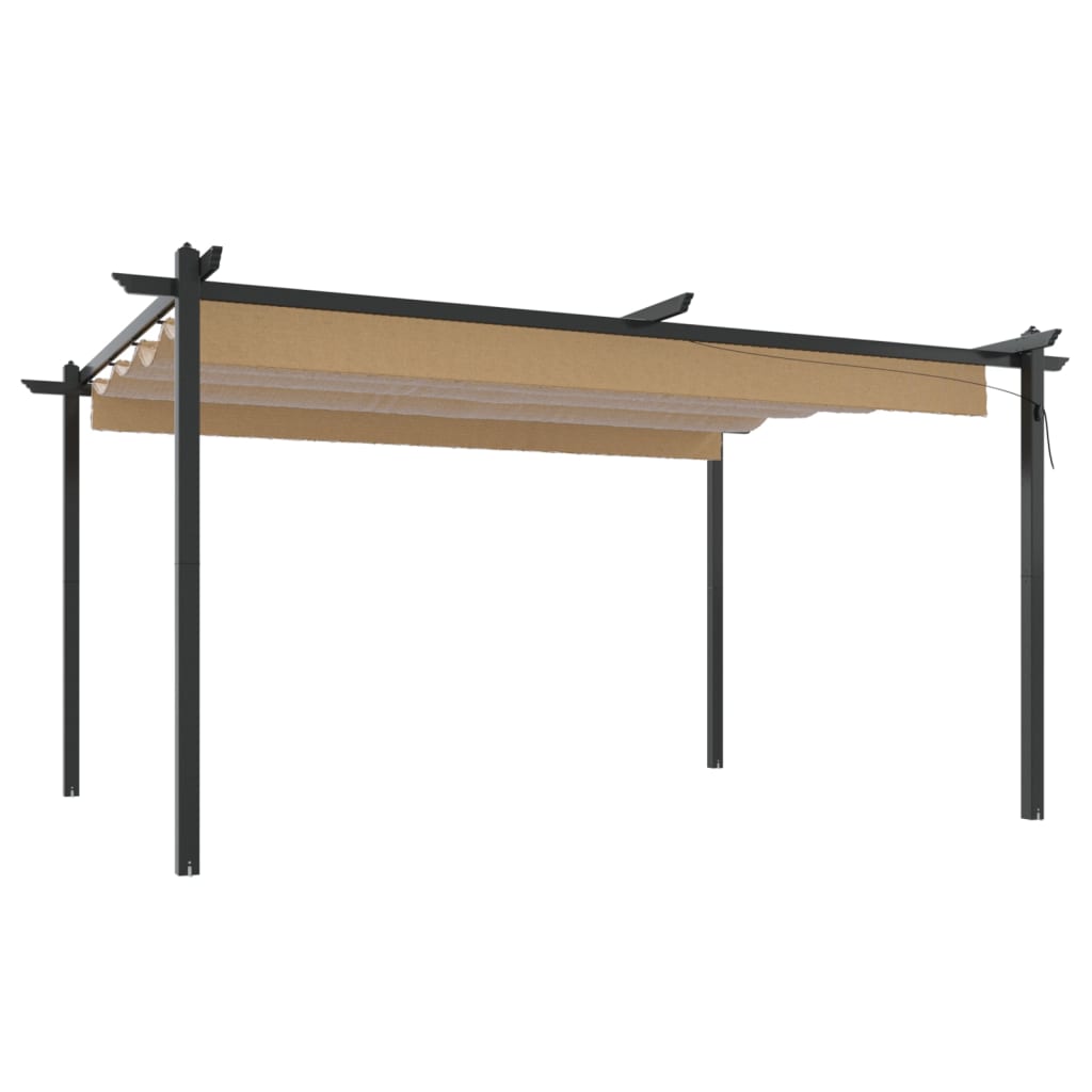 Pavillon mit Ausziehbarem Dach 3x3 m Creme