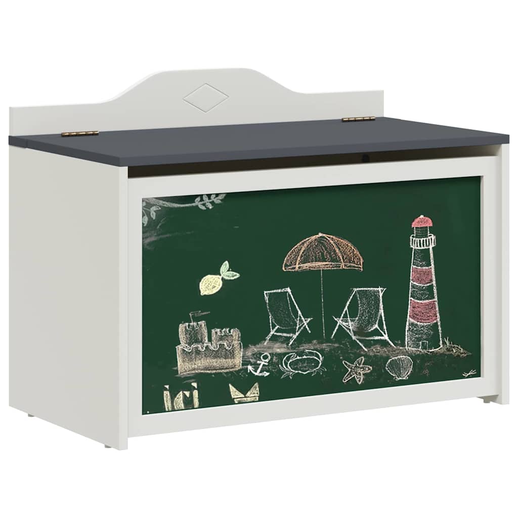 Box mit Stauraum und Tafelvorderseite ROROS Weiß Holzwerkstoff
