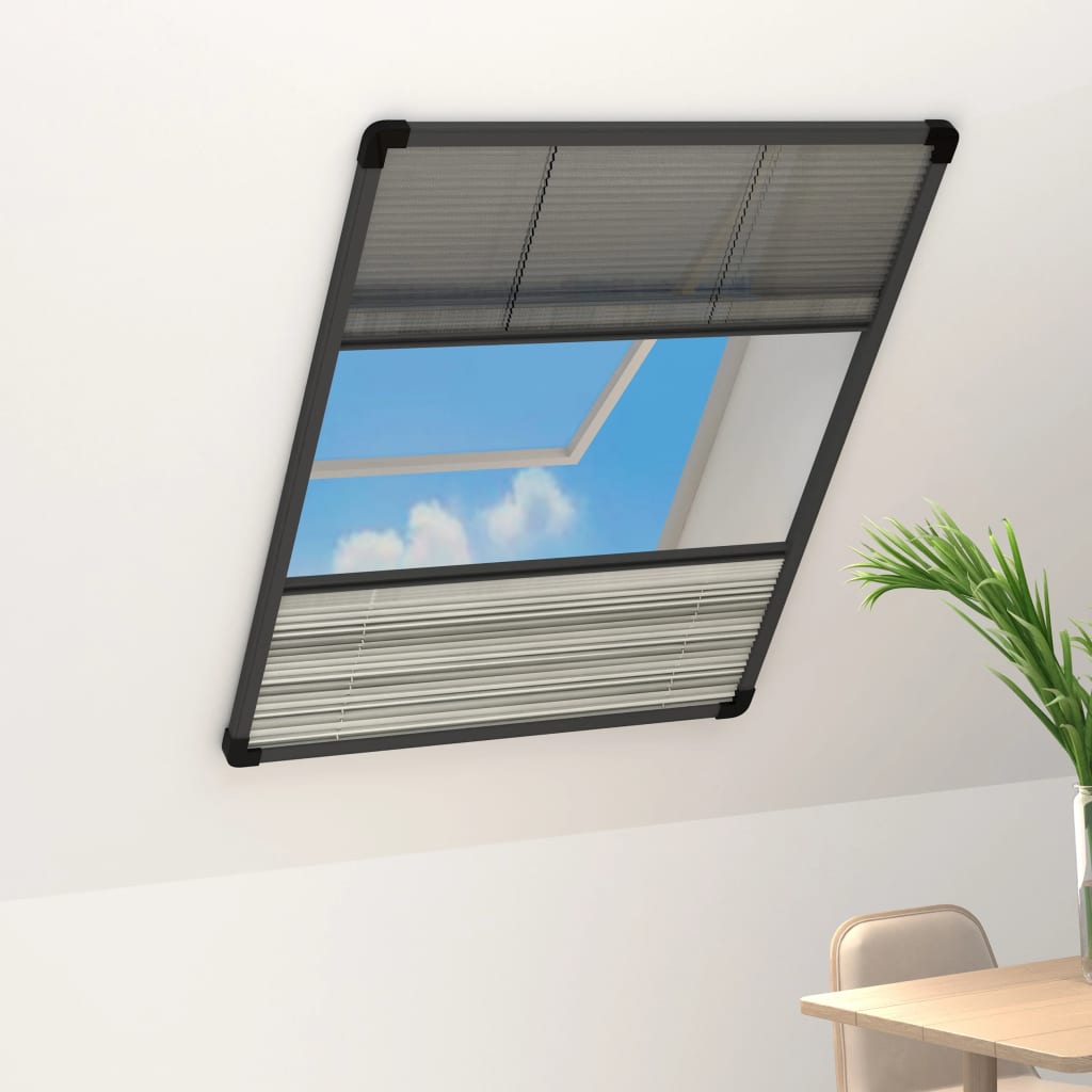 Plisse Insektenschutzfenster mit Jalousie Aluminium 160×80 cm