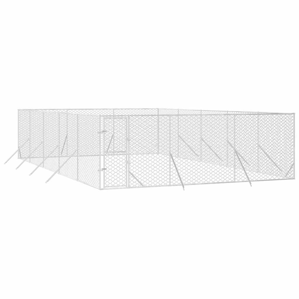 Outdoor-Hundezwinger Silbern 2x2x2 m Verzinkter Stahl