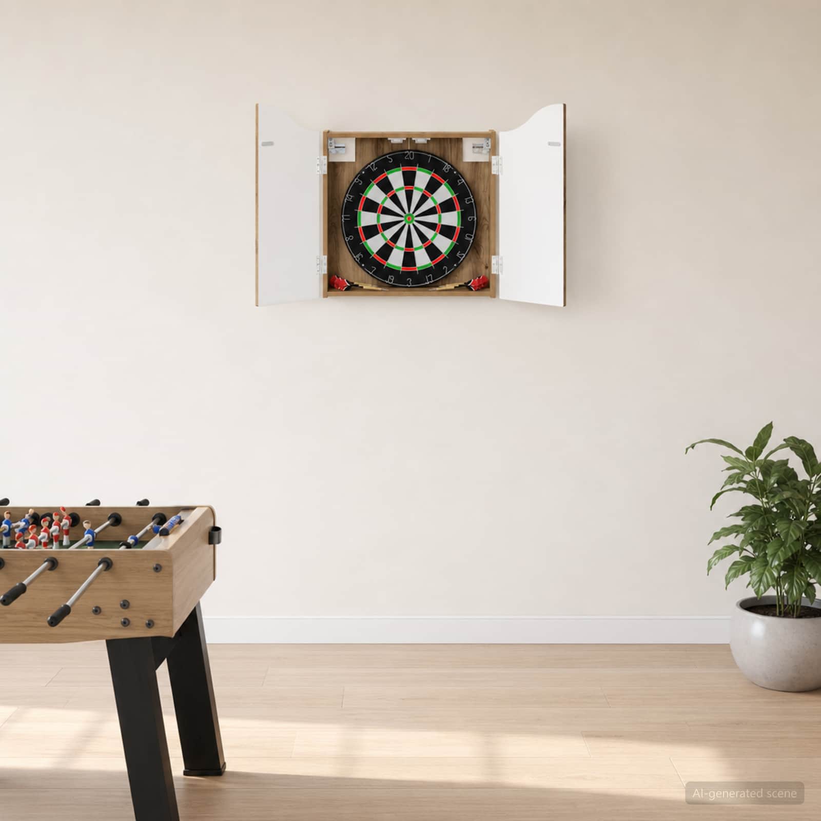 Dartboard Schrank Weiß 56 x 12 x 63 cm Holzwerkstoff