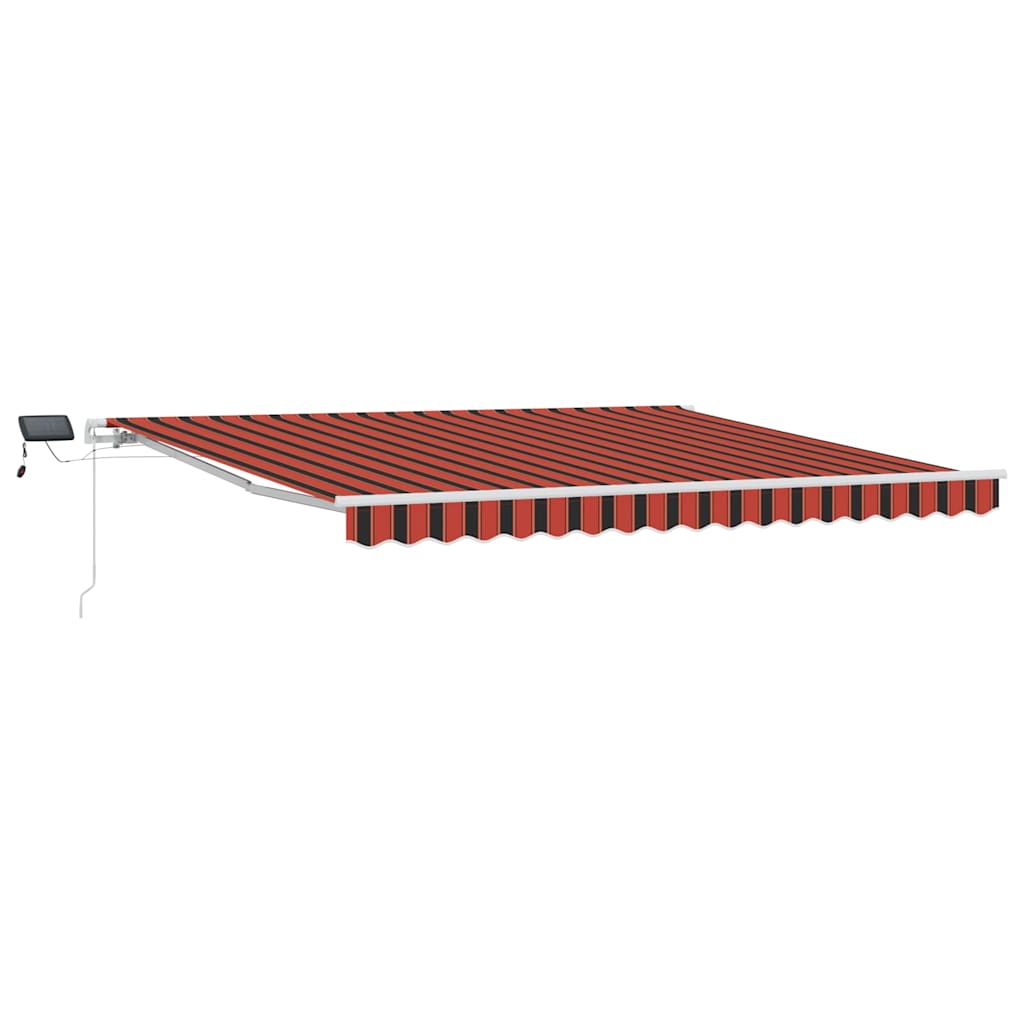Markise Manuell Einziehbar mit LED 300x250 cm Blau und Weiß