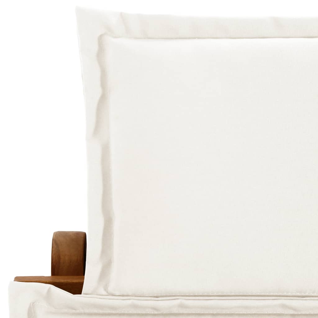 Sonnenliege mit Auflage Beige Massivholz Akazie